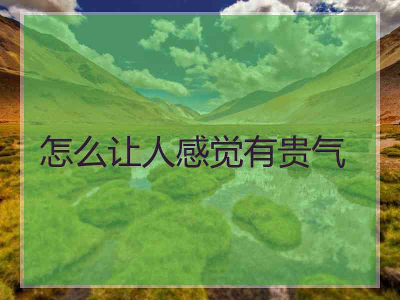 怎么让人感觉有贵气