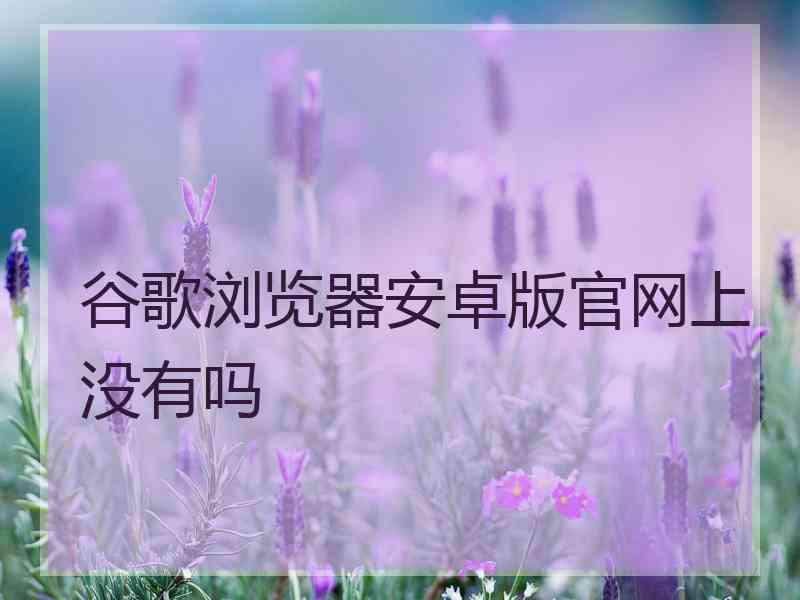 谷歌浏览器安卓版官网上没有吗