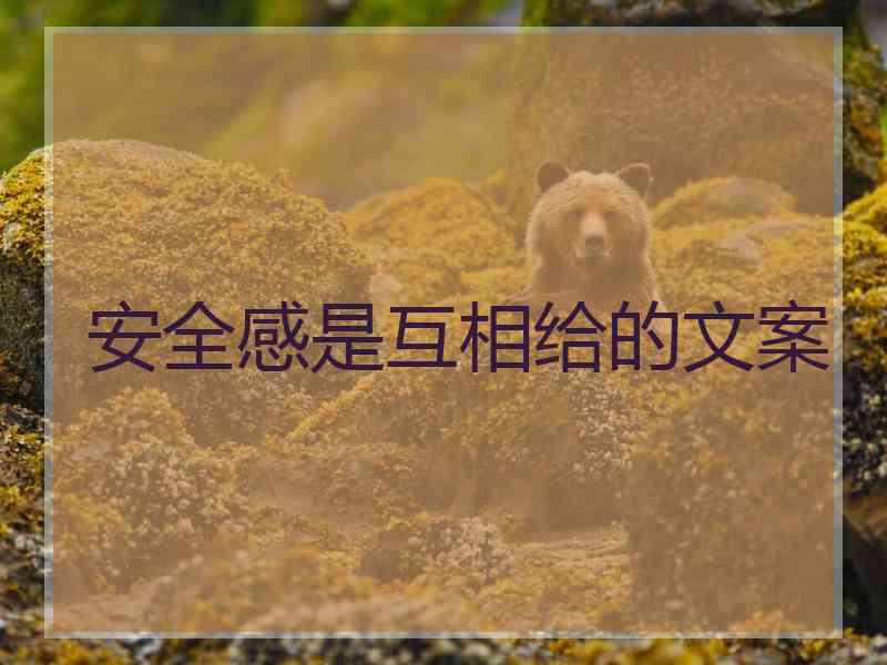 安全感是互相给的文案