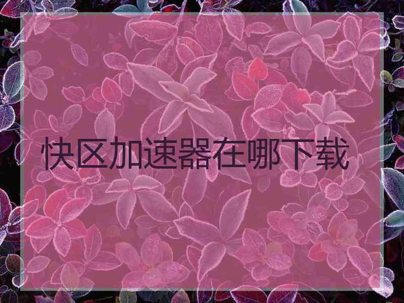 快区加速器在哪下载