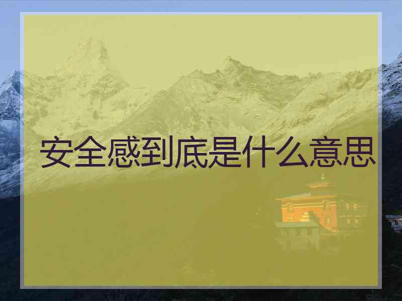安全感到底是什么意思