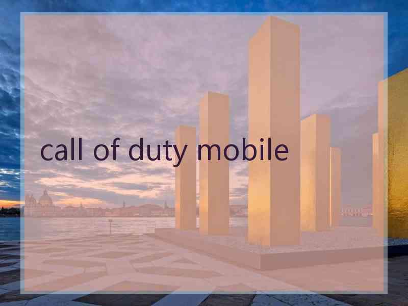 call of duty mobile