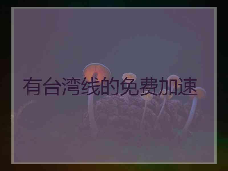 有台湾线的免费加速