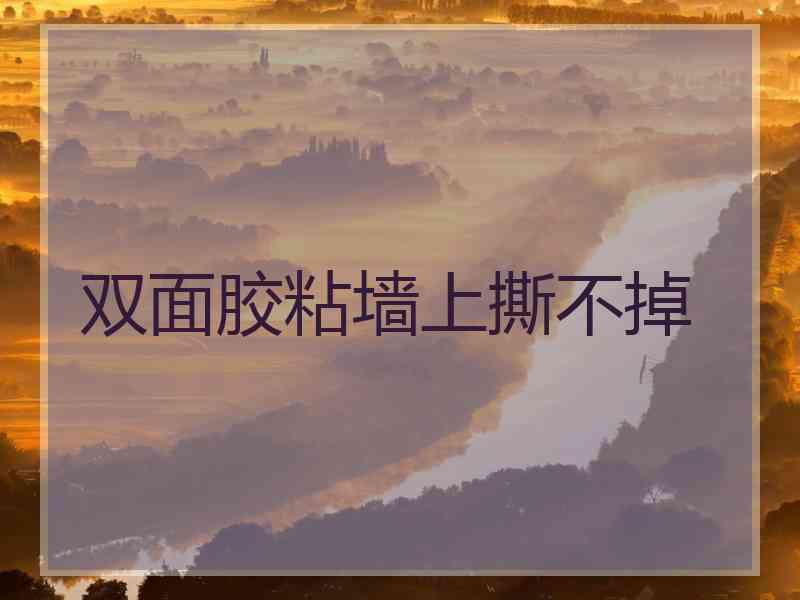 双面胶粘墙上撕不掉