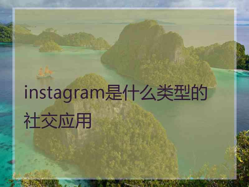 instagram是什么类型的社交应用